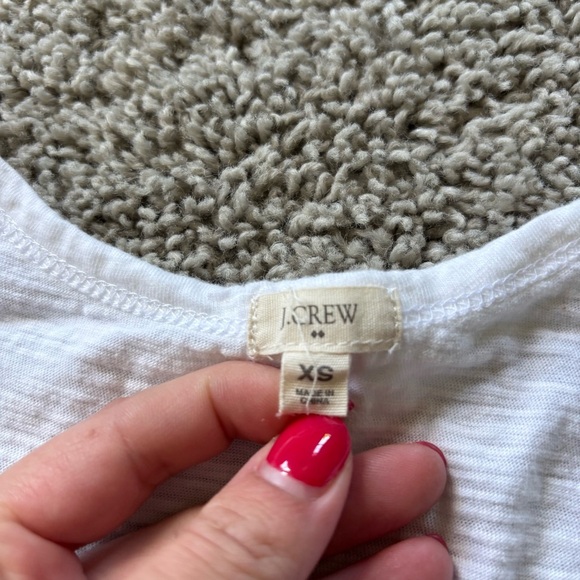 J. Crew Crochet Tank Top XS White Cotton Layered Embellished - Picture 4 of 6